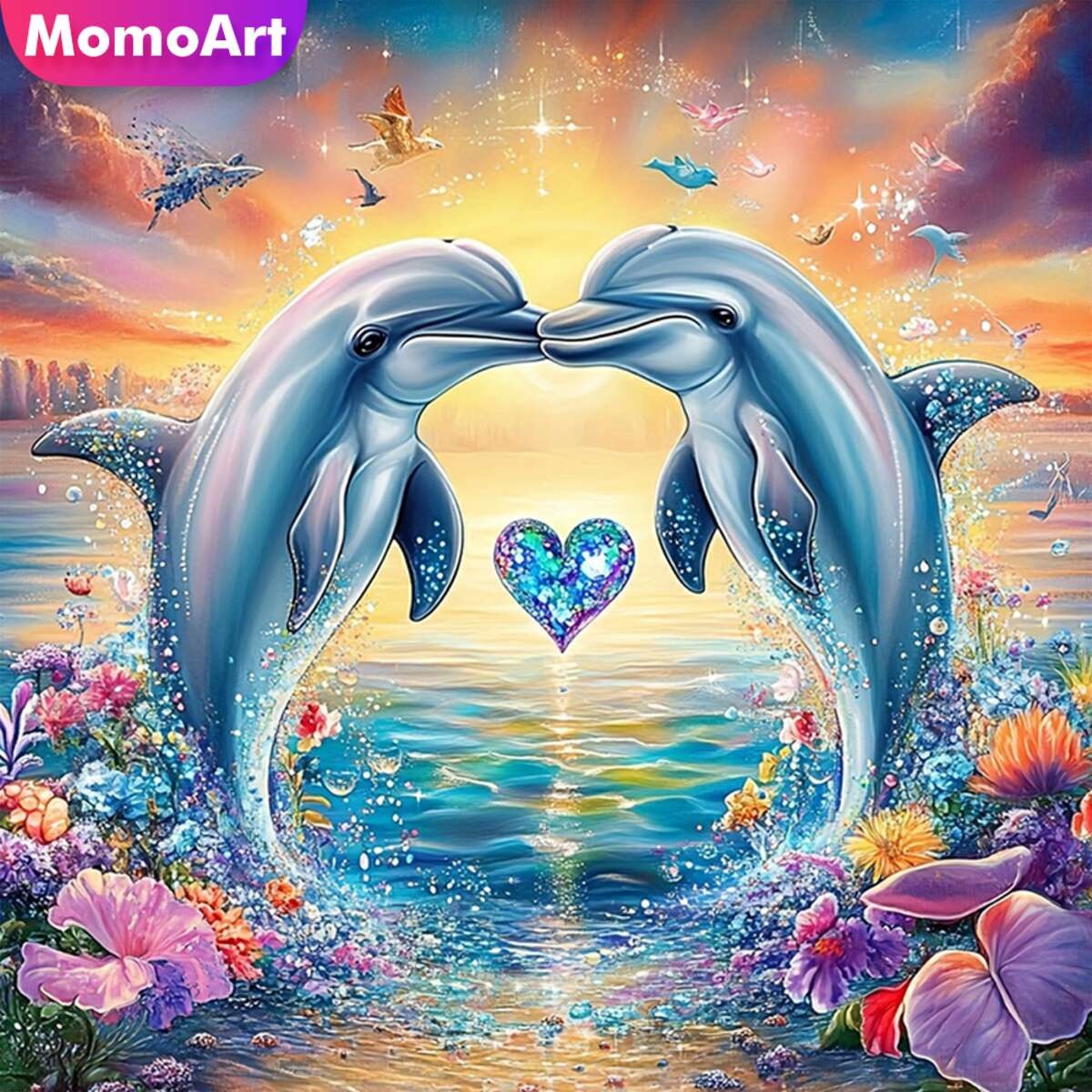 Embroidery Embellishments - Momoart nuovo arrivo pittura diamante delfino