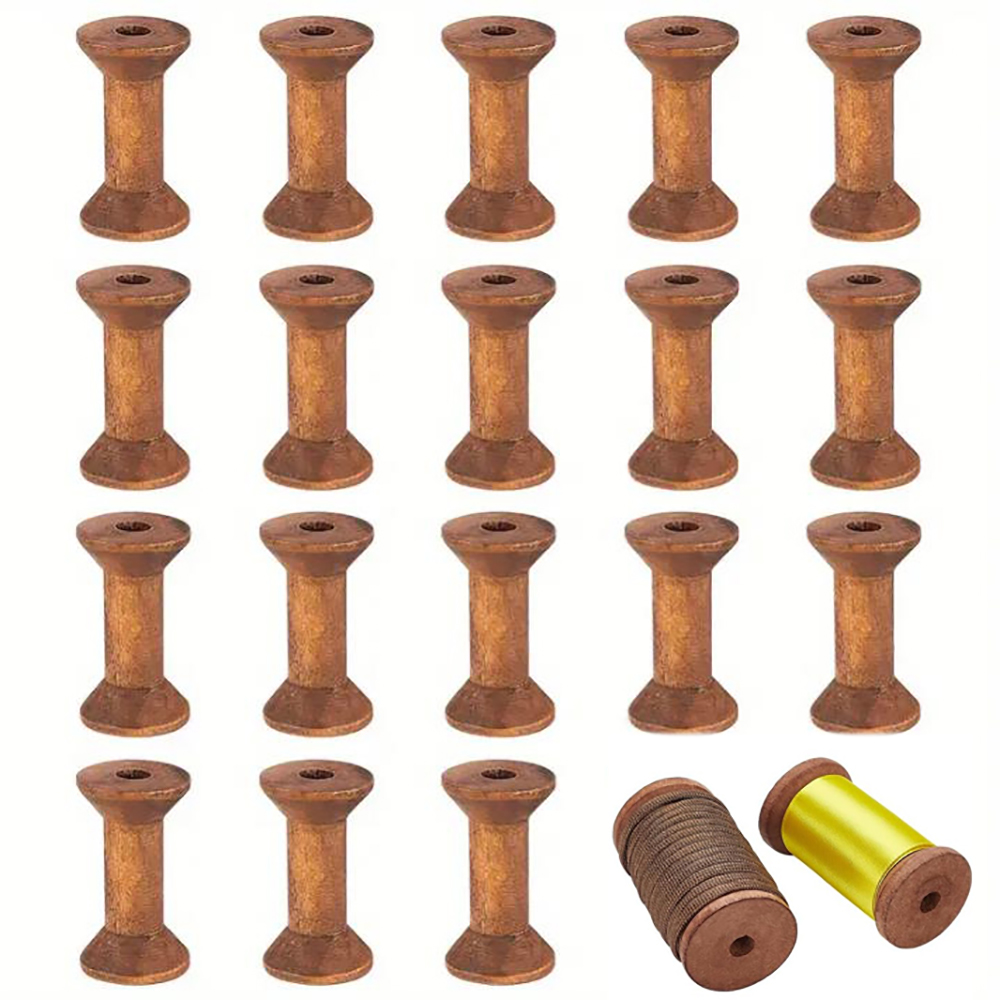 Organza Ribbon Spool - 10/20 Pezzi Mini Rocchetti di Legno