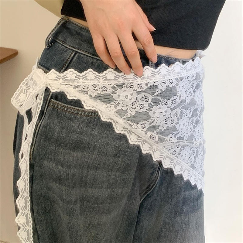Lace Ribbon Trim - Gonna corta in pizzo a triangolo,