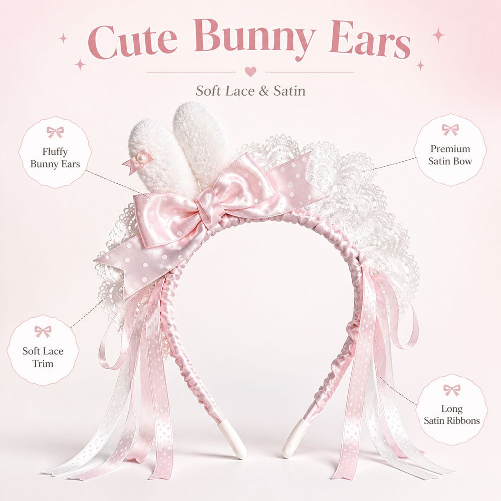 Lace Ribbon Trim - Nuova Fascia per Capelli con Fiocco