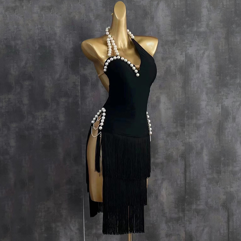 2025 Abito da ballo latino di  - Beaded Trim Fringe recensione e prezzo