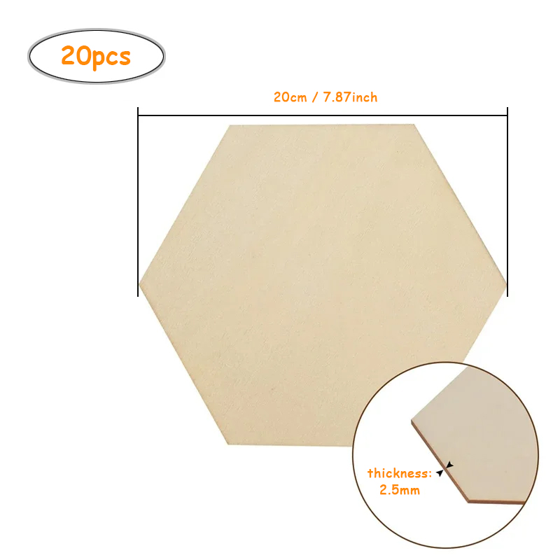 20 pezzi esagonali in legno bi - Craft Embellishment recensione e prezzo