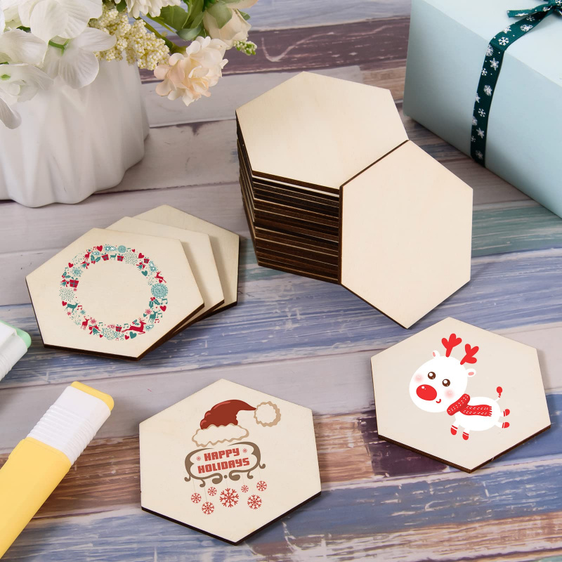 Dischi Esagonali in Legno Grez - Christmas Craft Embellishment recensione e prezzo